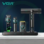 ست سشوار و ماشین اصلاح موی سر و صورت شارژی وی جی آر مدل Stepless pro مجموعه ۴ عددی - Image 10