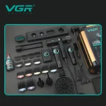 ست سشوار و ماشین اصلاح موی سر و صورت شارژی وی جی آر مدل Stepless pro مجموعه ۴ عددی - Image 5