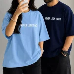 تیشرت طرح NEVER LOOK BACK