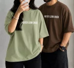 تیشرت طرح NEVER LOOK BACK