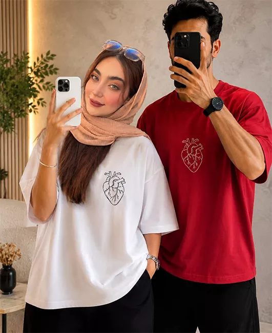 تیشرت طرح قلب